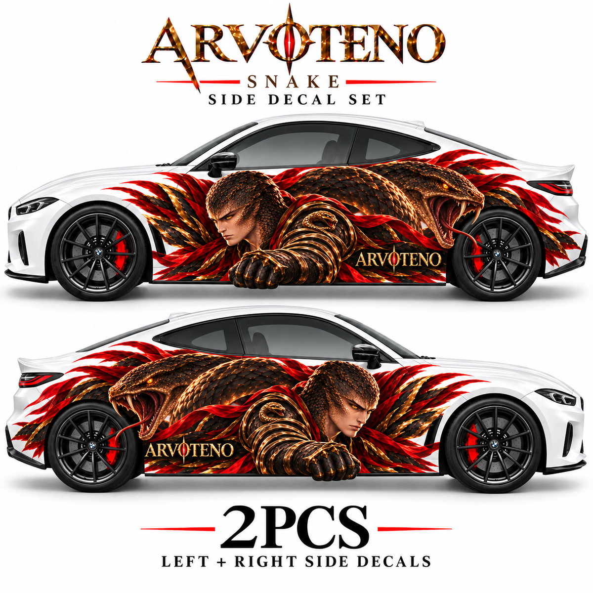 ARVOTENO Snake Side Decal Set - 2PCS Original Character Automotive Artwork