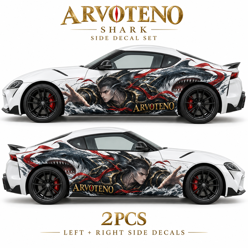 ARVOTENO Shark Side Decal Set - 2PCS Original Character Automotive Artwork