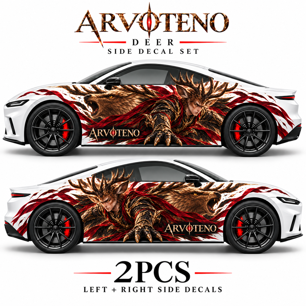 ARVOTENO Deer Side Decal Set - 2PCS Original Character Automotive Artwork