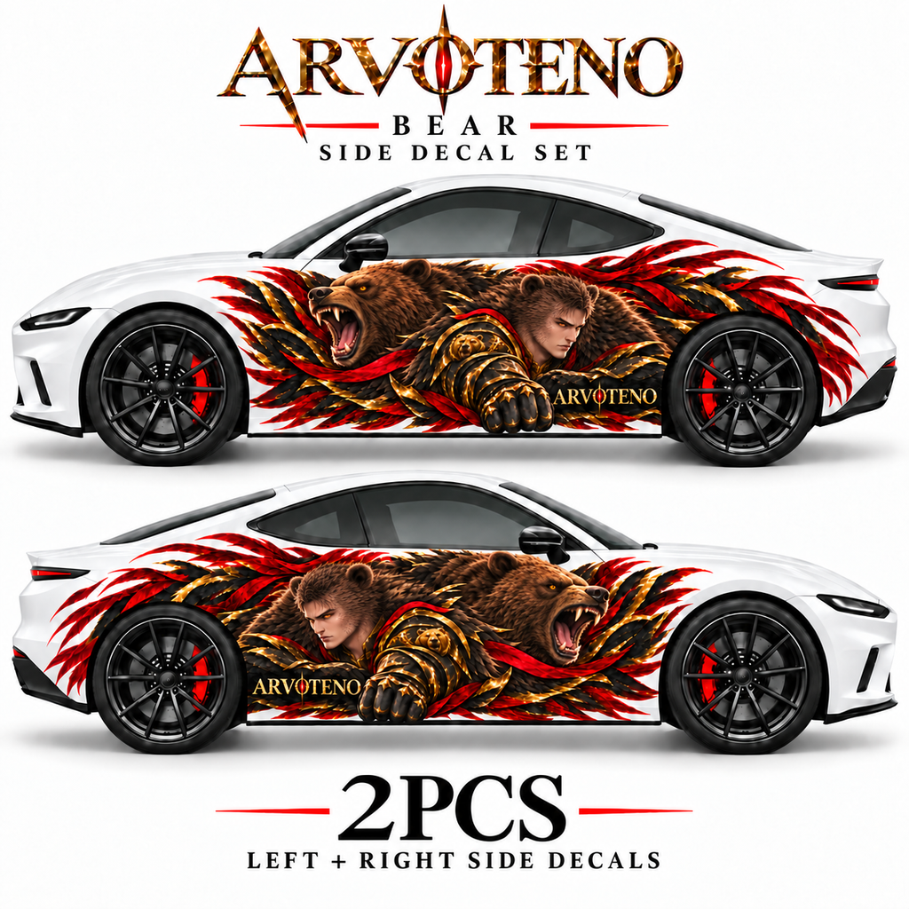 ARVOTENO Bear Side Decal Set - 2PCS Original Character Automotive Artwork