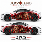 ARVOTENO Lion Side Decal Set - 2PCS Original Character Automotive Artwork