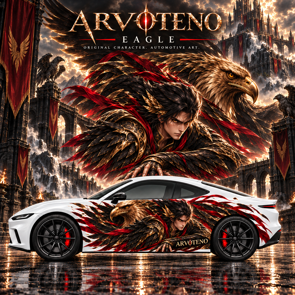 ARVOTENO Eagle Side Decal Set - 2PCS Original Character Automotive Artwork