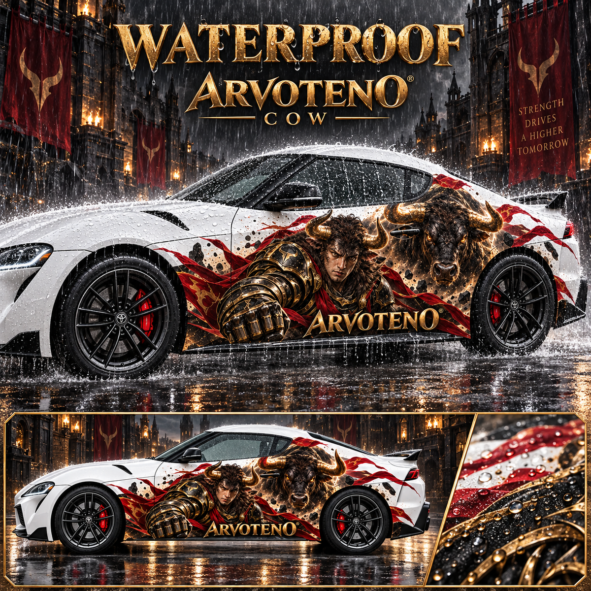 ARVOTENO Cow Side Decal Set - 2PCS Original Character Automotive Artwork
