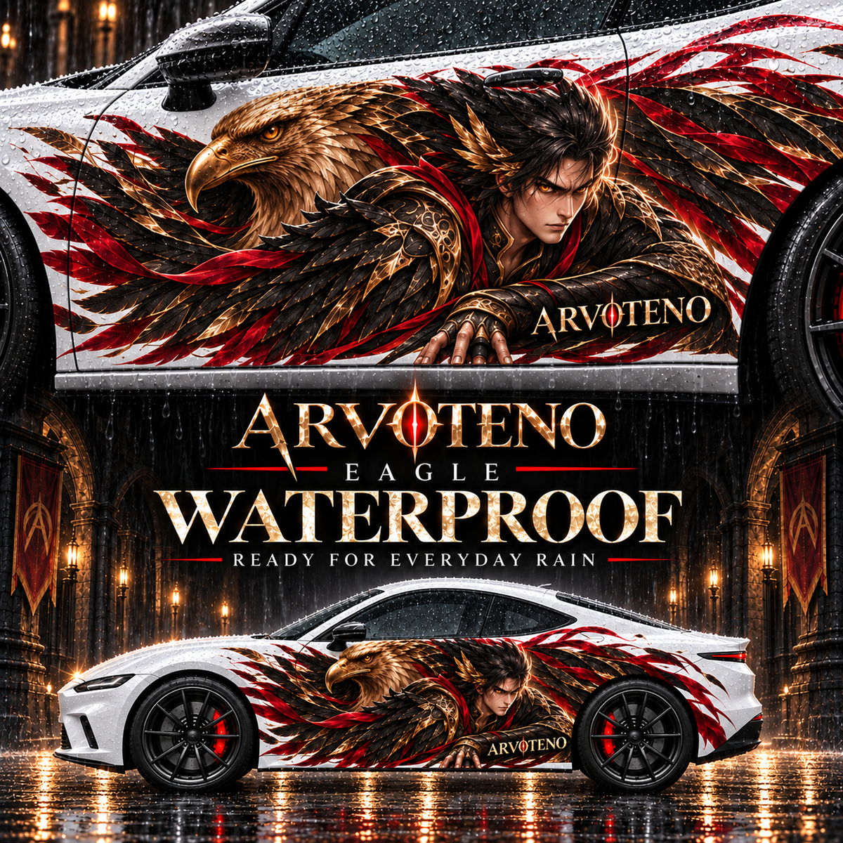 ARVOTENO Eagle Side Decal Set - 2PCS Original Character Automotive Artwork