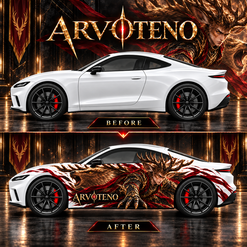 ARVOTENO Deer Side Decal Set - 2PCS Original Character Automotive Artwork