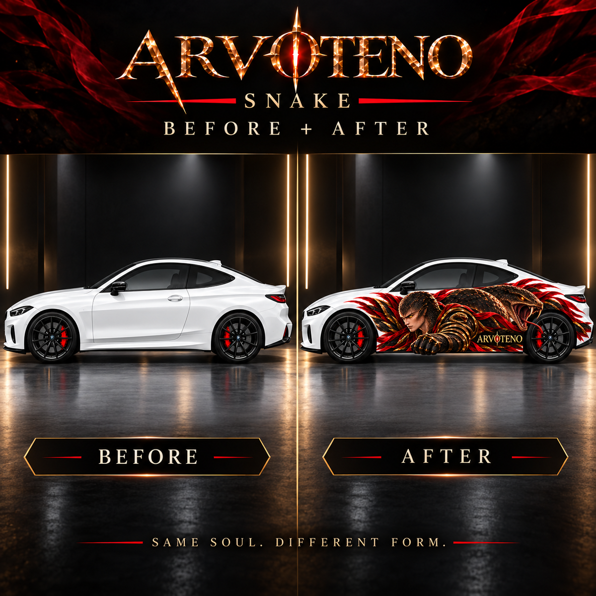 ARVOTENO Snake Side Decal Set - 2PCS Original Character Automotive Artwork