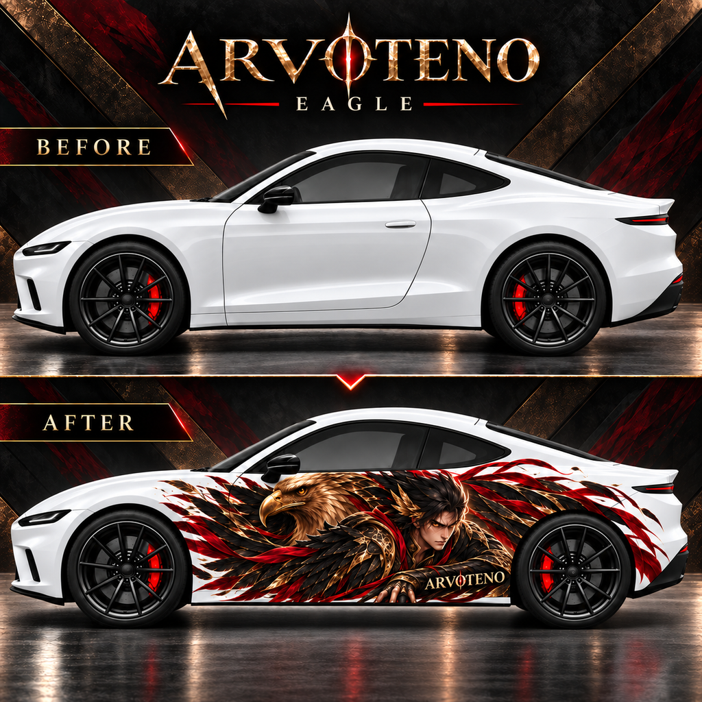 ARVOTENO Eagle Side Decal Set - 2PCS Original Character Automotive Artwork