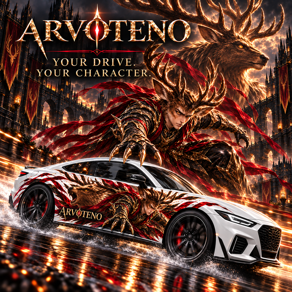 ARVOTENO Deer Side Decal Set - 2PCS Original Character Automotive Artwork