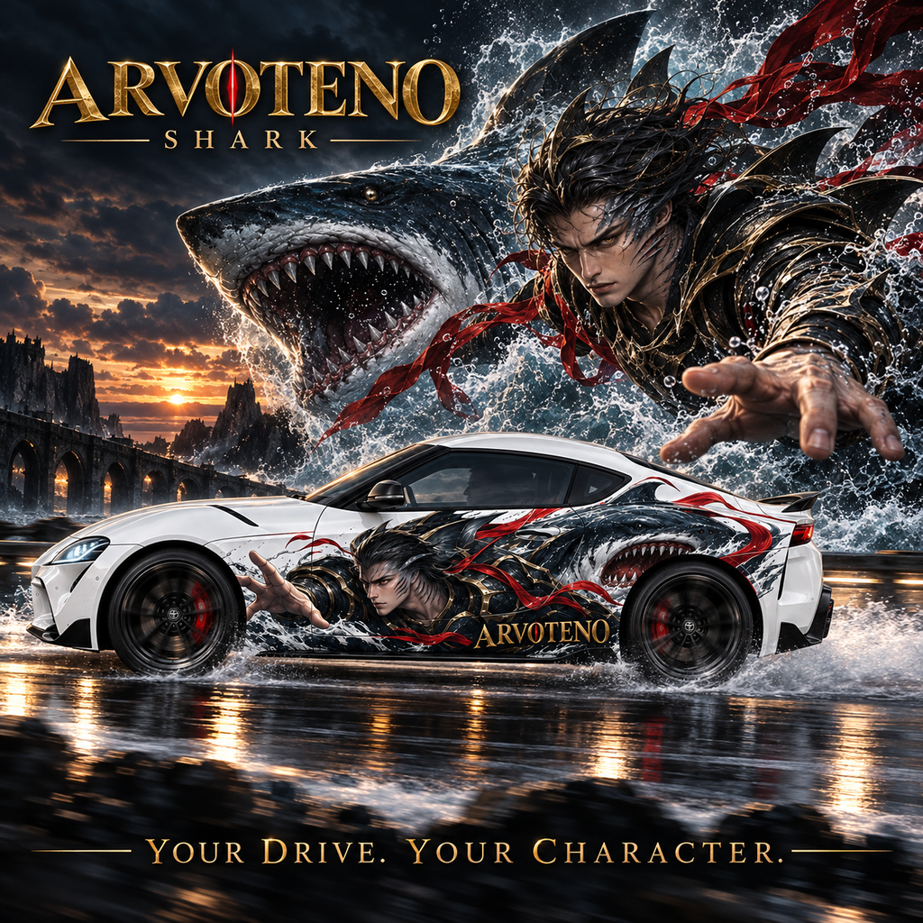 ARVOTENO Shark Side Decal Set - 2PCS Original Character Automotive Artwork