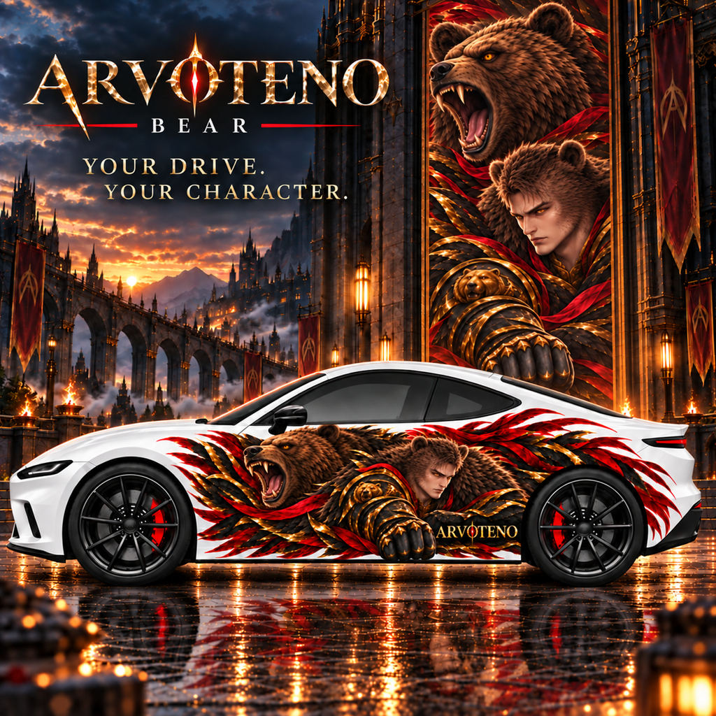 ARVOTENO Bear Side Decal Set - 2PCS Original Character Automotive Artwork