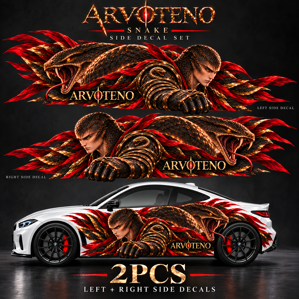 ARVOTENO Snake Side Decal Set - 2PCS Original Character Automotive Artwork
