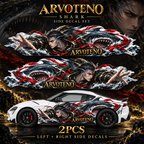 ARVOTENO Shark Side Decal Set - 2PCS Original Character Automotive Artwork
