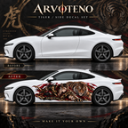ARVOTENO Tiger: Vehicle appearance before and after applying the side decal artwork
