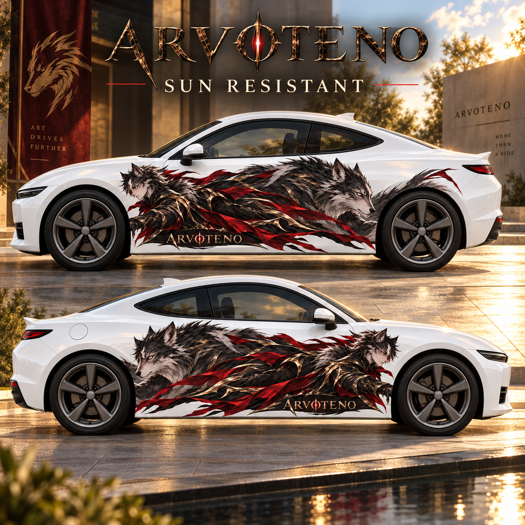 ARVOTENO Wolf: Side decal artwork shown in sunlight