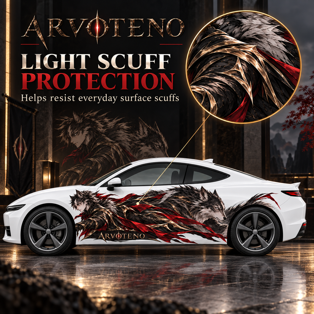 ARVOTENO Wolf: Close detail illustrating protection against everyday light surface scuffs