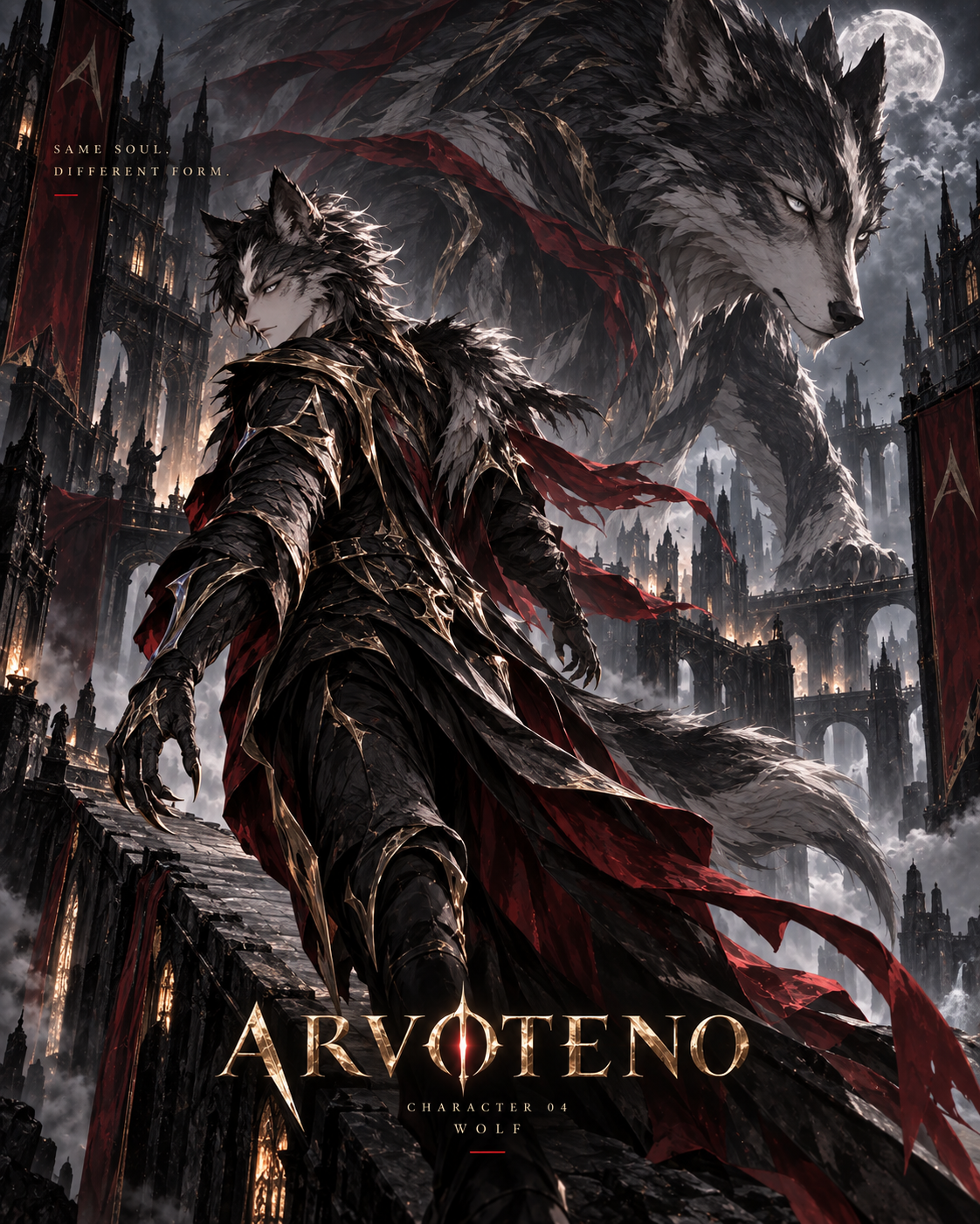ARVOTENO Wolf: Original character and beast artwork