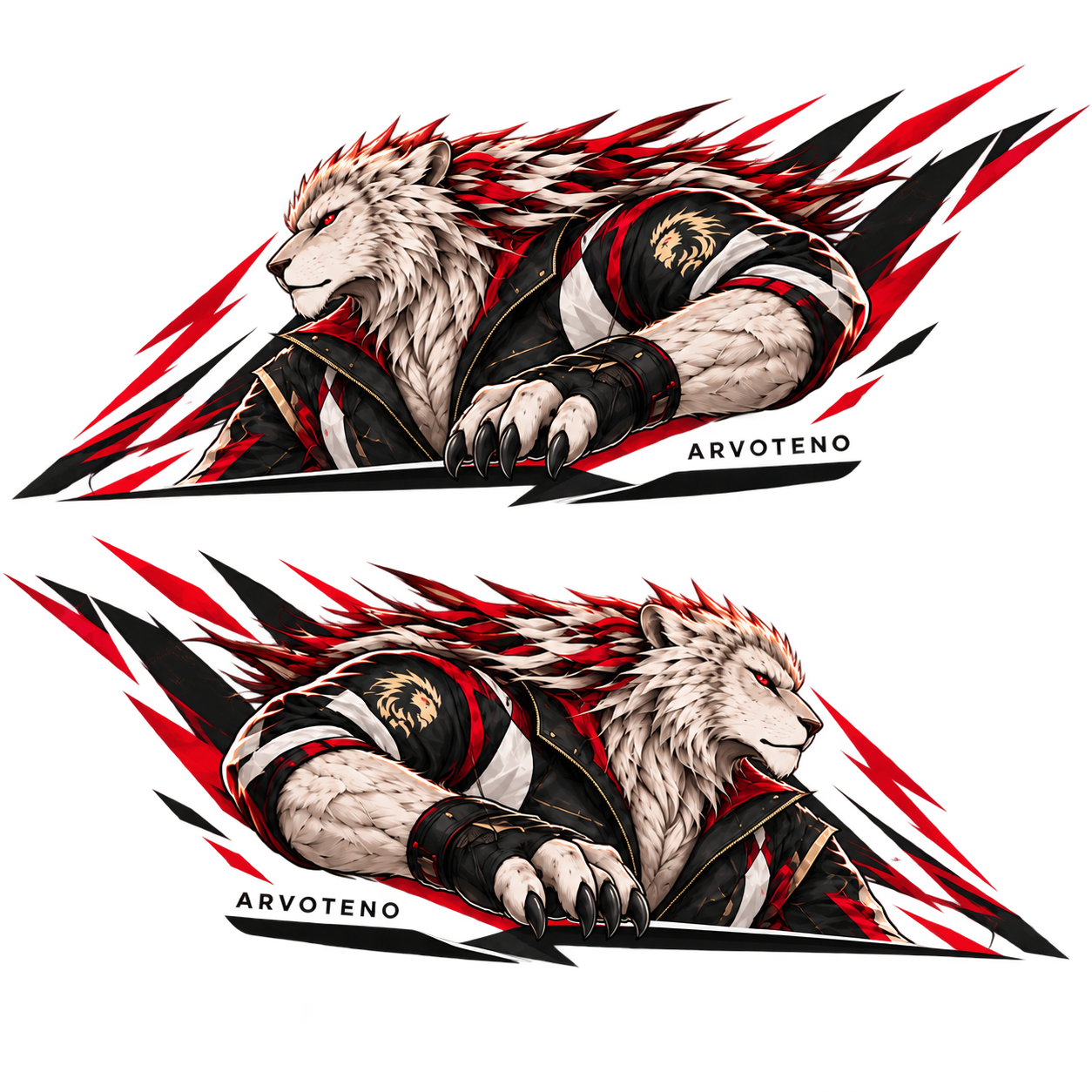 Original Lion paired side decal artwork